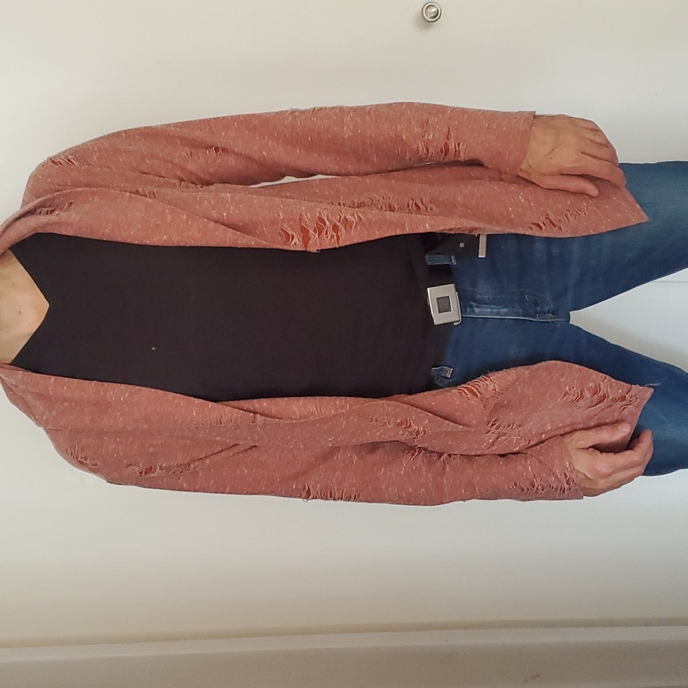 Distressed cardigan